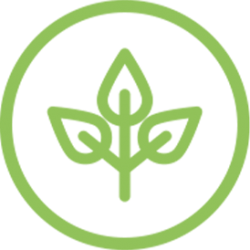 A green icon with a plant.