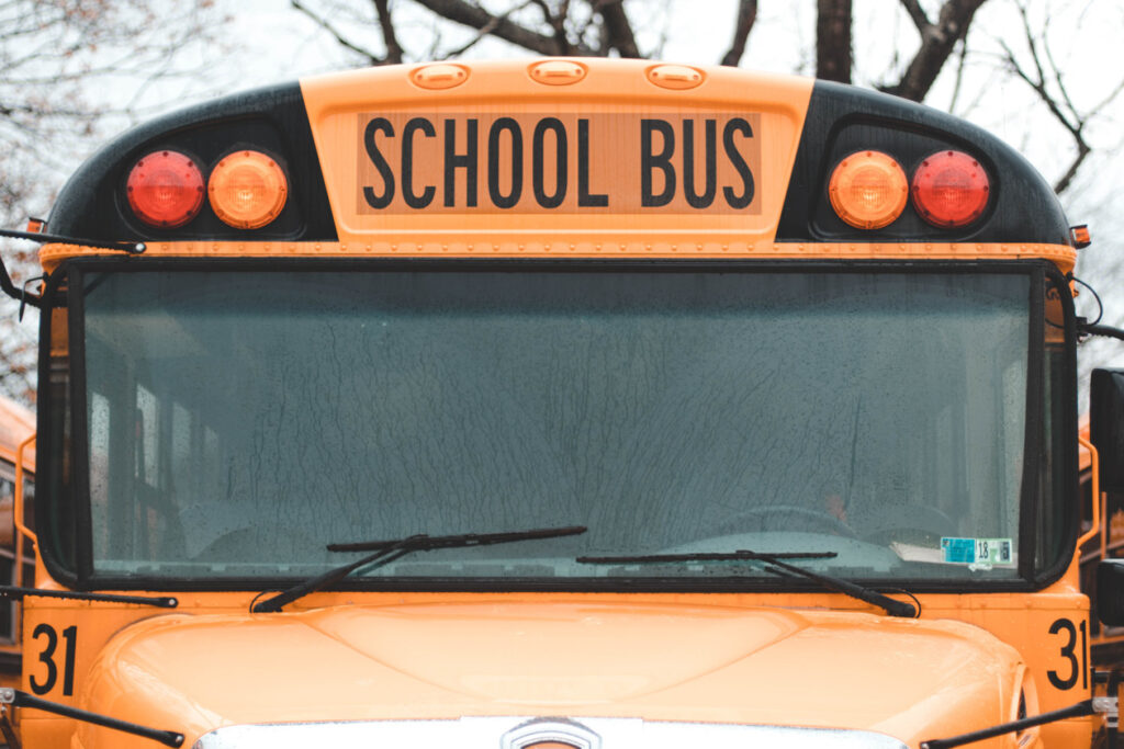 Front of a bus.