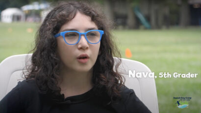A girl talking about her experience at Camp Ramah.