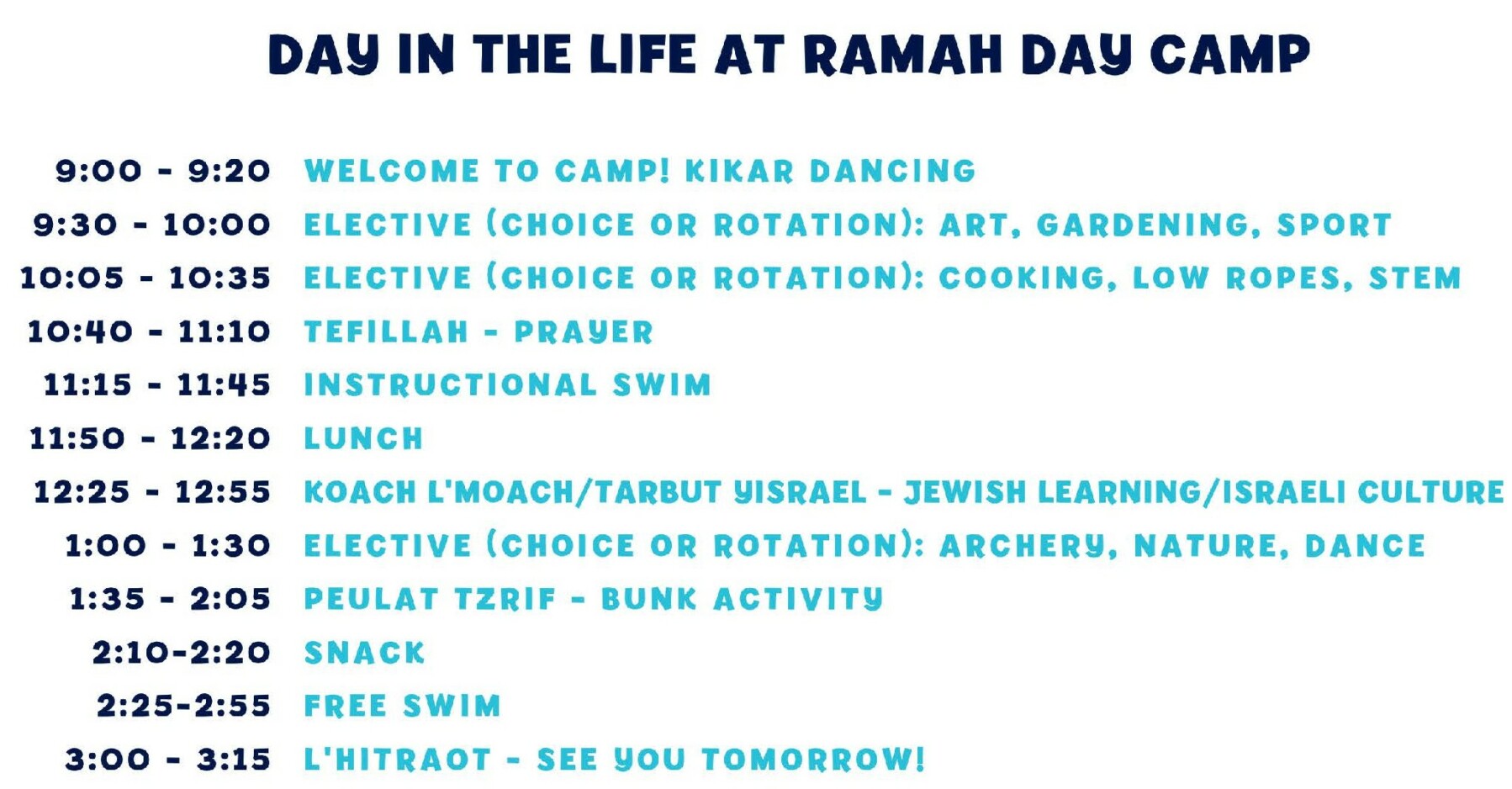 Summer 2022 Community Updates Ramah Day Camp